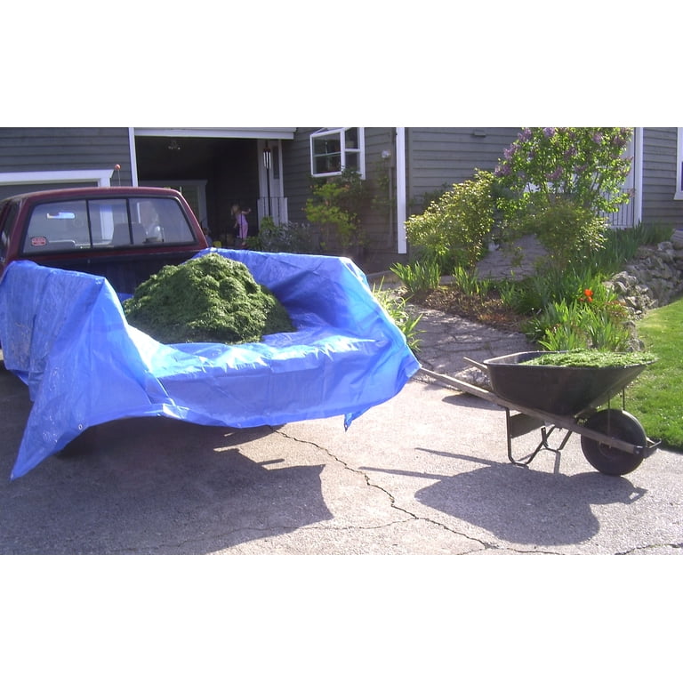 Core Tarps 10' x 12' Blue Extra Heavy-Duty Weatherproof 16 Mil Poly Tarp with Reinforced Edges