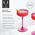 thumbnail image 3 of Viski Nouveau Champagne Coupe Glasses, Home Bar Gifts, 6.5oz Set of 2 Berry, 3 of 11