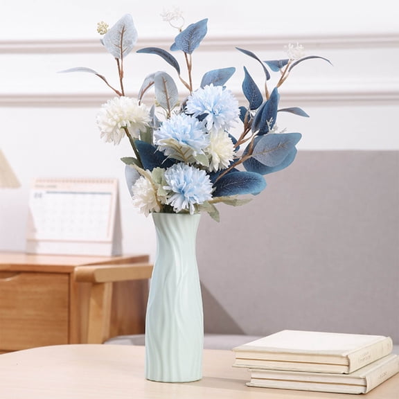 Djiypn 2 Pack Plastics Flower Vase, Modern Unbreakable Ceramic Look Vase for Home Decor Living Room Wedding Table Flowers Decor