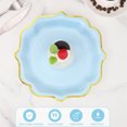 thumbnail image 3 of Tutuviw 30 Pcs 8.4 in Scalloped Plates with Gold Foil Edge Light Blue Plates, Dessert Plates Cake Plates Disposable Scalloped Paper Plates for Party Baby Shower Birthday, Light Blue, 3 of 8