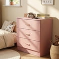 thumbnail image 6 of Ktaxon Pink 3 Drawer Dresser Nightstand Modern Wood Chest of Drawers Bedroom Pink Finish, 6 of 12