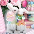 thumbnail image 3 of Decoraciones de pareja de conejitos de Pascua, figuras decorativas de primavera, decoraciones de mesa para fiesta, hogar, vacaciones, conejo lindo, 3 of 5