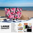thumbnail image 6 of KLL Panda Heart Valentine Pink Print Large Beach Tote Bag Women Waterproof Sandproof Zipper Beach Tote Bag for Pool Gym Grocery Travel with Wet Pocket, 6 of 7