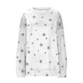 thumbnail image 5 of Srogem Womens Crew Neck Star Graphic Pullover Tops Spring Fall Casual Long sleeve Oversized Sweatshirt, 5 of 5