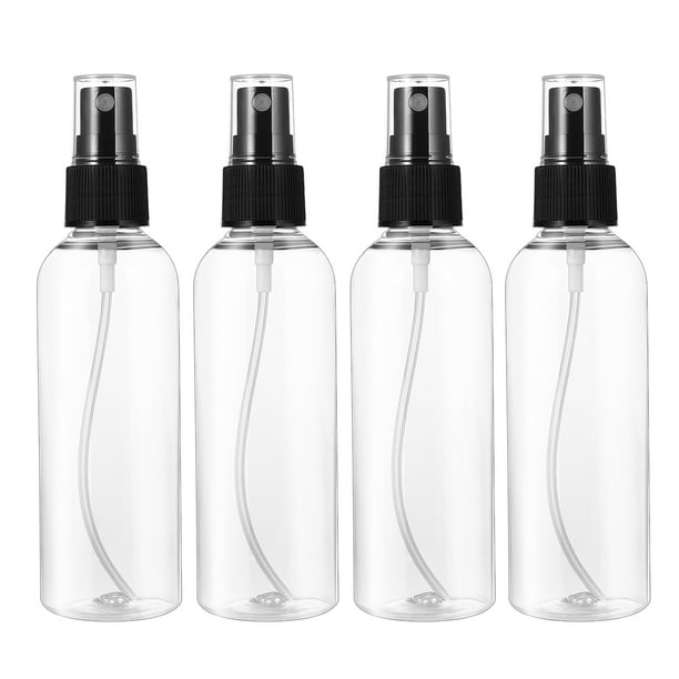 HEALLILY 4pcs 100ML Flacon vaporisateur vide en plastique pour maquillage  et soins de la peau Utilisation de voyage rechargeable (bouteilles  transparentes avec pulvérisateur noir) 