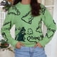 thumbnail image 5 of Suéter Divertido de Manga Larga Gibobby con Estampado de Dinosaurio para Mujer Verde L, 5 of 5