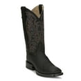 thumbnail image 2 of Justin Boots Mens Three Bars Smooth Ostrich Wide Square Toe Cowboy  Mid Cal, 2 of 5