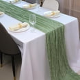 thumbnail image 7 of Cheesecloth Table Runner, 13Ft Sage Green Long Cheese Cloth Boho Gauze Table Runner for Wedding Bridal Baby Shower Birthday Holiday Party Sheer Table Decorations,1 Pcs, 7 of 7