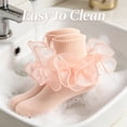thumbnail image 7 of TELOLY 2Pairs Kids Socks,8-10 Years Old Ruffle Socks,Solid Color Lace Socks,Combination3, 7 of 7