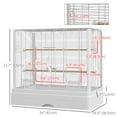 thumbnail image 3 of PawHut 22" Bird Cage with Stands, Tray, Handle, Food Containers, White, 3 of 10
