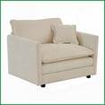 thumbnail image 5 of Beige Chenille 3-Piece Living Room Sofa Set, 5 of 13
