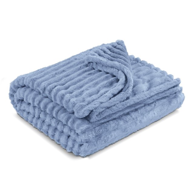 Yellow Mellow | Cobertor Cobija Stripes | King Size | Suave | Con Relieve | Ligera | Tamaño 230x200cm (Azul Claro)