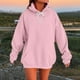 thumbnail image 2 of Top corto,Sudadera con capucha para mujer, informal, holgada, de manga larga con bolsillos, mezcla de poliéster, cómoda para uso diario, sopatenor, 2 of 9