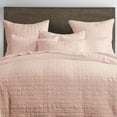 thumbnail image 3 of Homthreads - Bowie Bedspread Set -King Bedspread + Two King Pillow Shams - Microfiber Jacquard - Geo Floral - Blush Pink - Bedspread Size (120 x 118 in.) and Pillow Sham Size (36 x 20 in.), 3 of 5