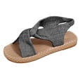 thumbnail image 2 of WAYUTE Women Sandals Slip On Beach Soft Sole Sandals Lightweight Flat Open Toe Elastic Strap Walking Shoes Trendy Casual Outdoor, 2 of 6