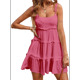 thumbnail image 1 of Vestidos de Verano para Mujer, Vestidos para Invitadas de Boda, Vestidos Playeros de Tirantes Finos, Vestido Bohemio Fluido, Rosa L, 1 of 6