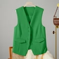 thumbnail image 2 of DondPO Womens Vest Women's Autumn and Winter Vest Small Waistcoat Suit Waistcoat Women's Outerwear Vests Vest Women Trendy Green L, 2 of 6