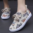 thumbnail image 5 of Willtoo Womens Butterfly Print Canvas Sneakers Lace Up Low Top Casual Shoes Lightweight Platform Walking Flats For Daily Outdoor Wear, 5 of 5