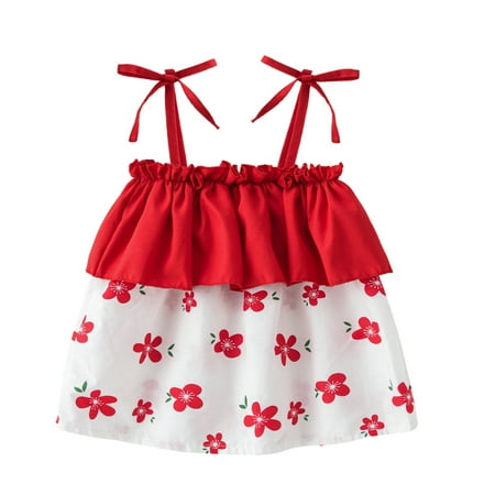 

Toddler Girls Casual Heart Dress Princess Clothes Summer Shoulder Floral Off