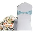 thumbnail image 1 of Nvzi Fajas para sillas azules, 50 unidades de fajas de licra para sillas,bandas para sillas sin hebilla para bodas, graduaciones, banquetes, eventos, decoración, azul claro, 1 of 4