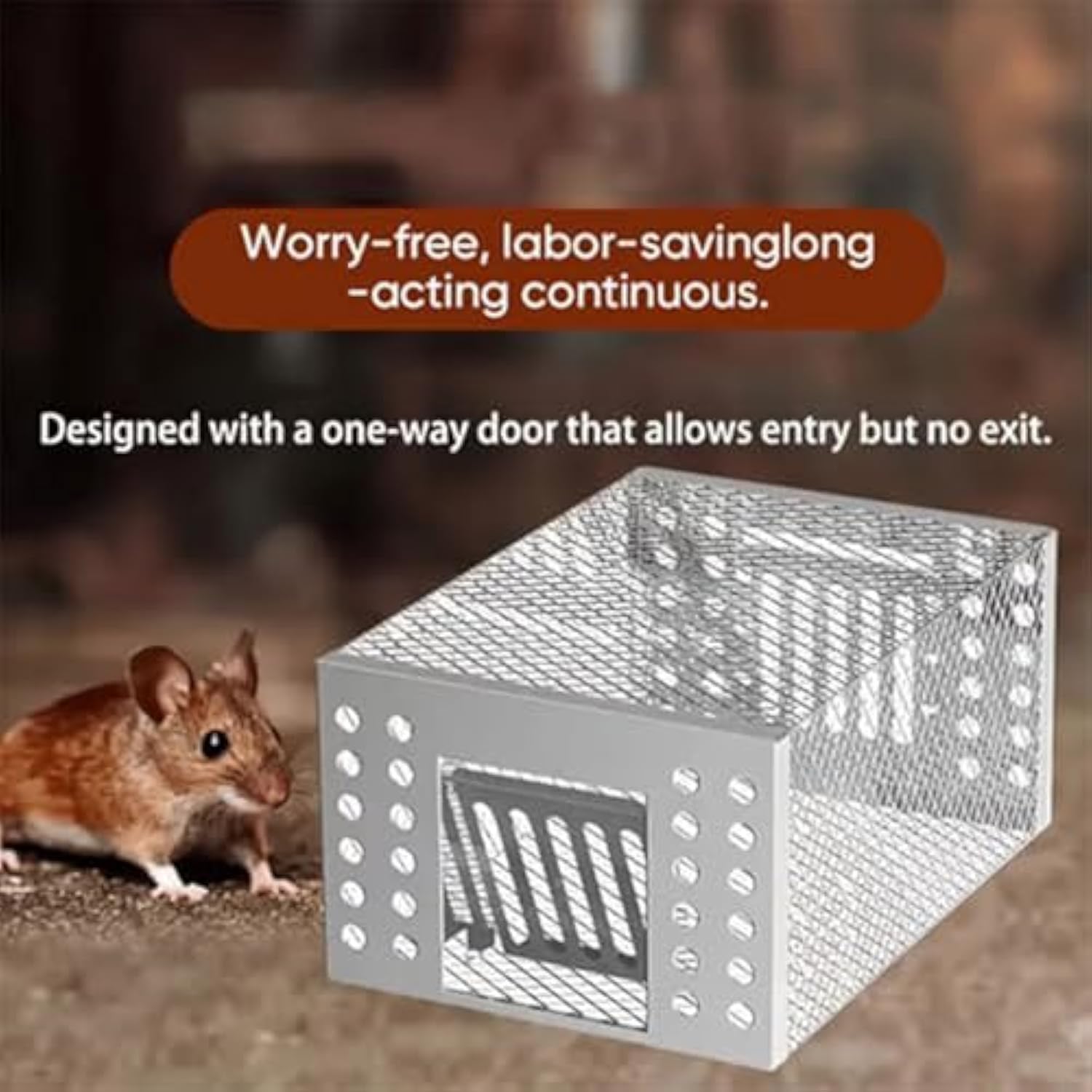 Mouse Trap, Stainless Steel Mouse Trap, Mouse Traps Indoor for Home, Stainless Steel Automatic Mousetrap, Long-Lasting Continuous Mouses Traps, Mouses Traps Cage