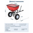 thumbnail image 2 of Memoryfield 125lb Tow Broadcast Spreader, Auto-Stop Dual Impeller, 30 Settings, for ATV/UTV Mower Fert/Seed, Red, 2 of 8