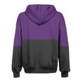 thumbnail image 2 of Olyvenn Women's Winter Color Block Hooded Sweatshirt Two-Tone Full Zip Up Outwear with Pockets Warm Fleece Lined Sherpa Coats Oversized Pullover Jackets Purple 14, 2 of 4