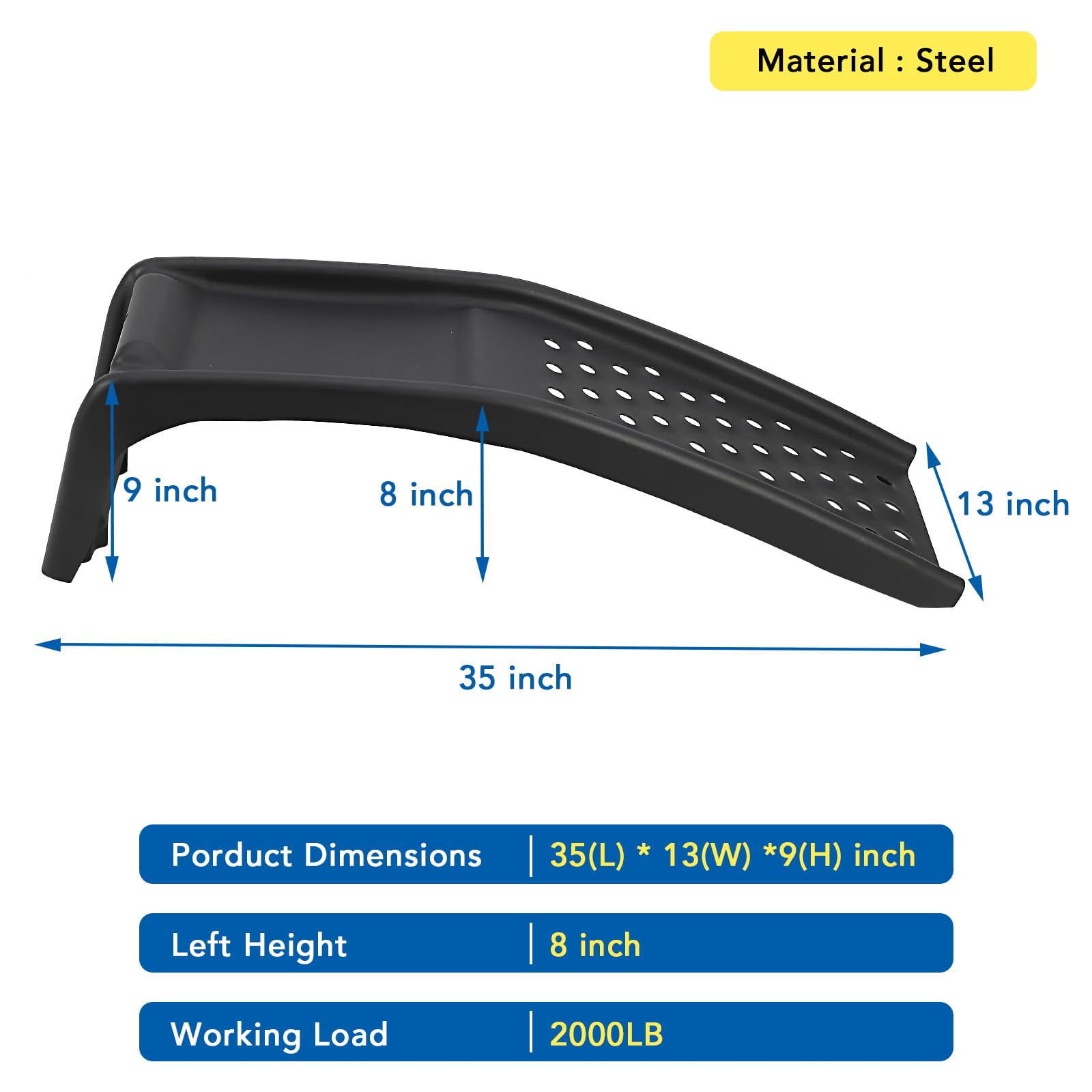 Heavy Duty Car Ramps Set 6500lbs Auto Ramp Solid Steel Ramps