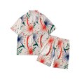 thumbnail image 1 of Camisa hawaiana de manga corta con cuello levantado para playa para hombre, camisas informales de verano estampadas, traje Pompotops oipoqjl35304, 1 of 8