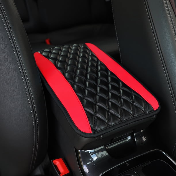 Reposabrazos de coche cómodo con bordado tridimensional de cuero PU, almohadilla de control central antideslizante, accesorios para coche para hombres y mujeres
