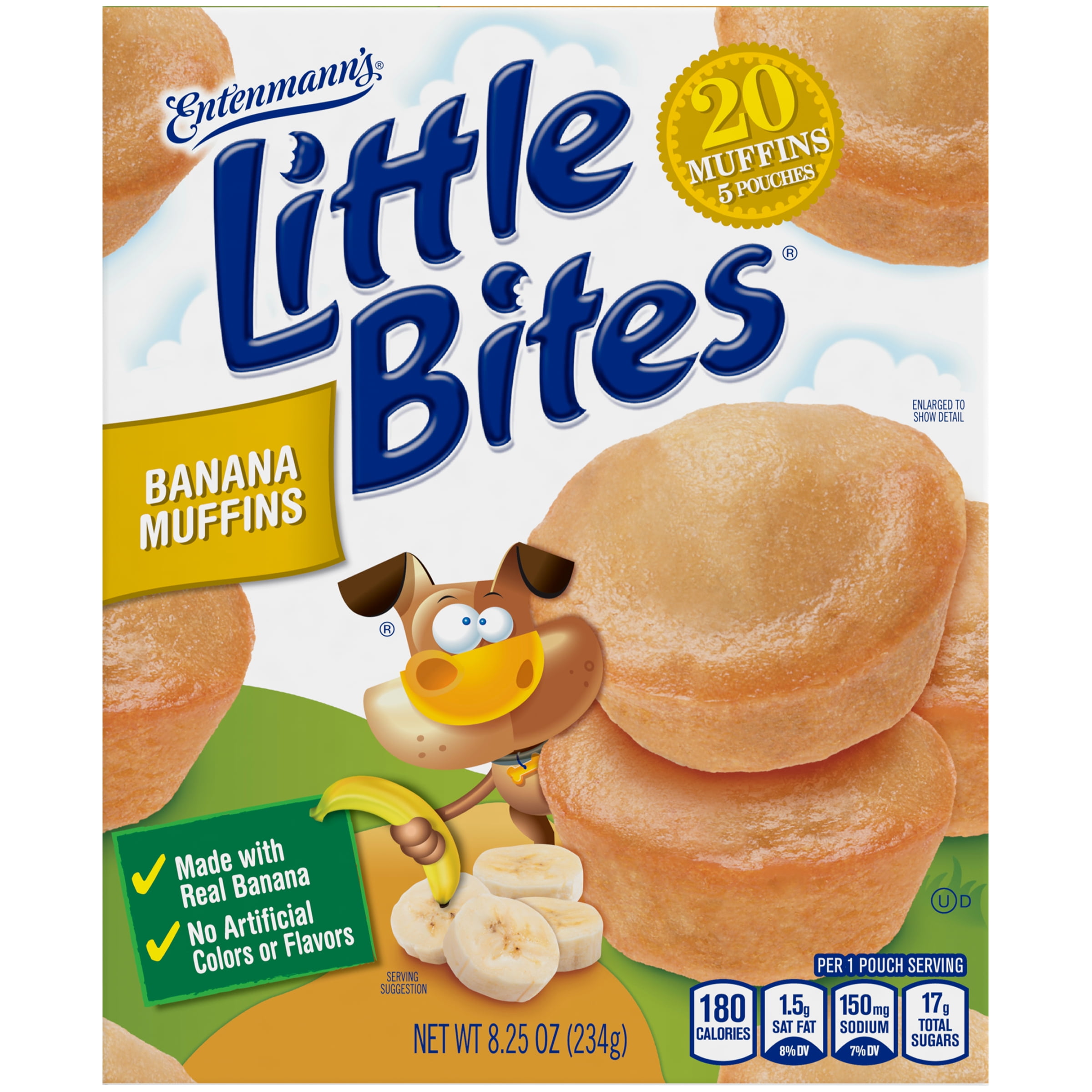 Entenmann's Little Bites Banana Muffins, Made with Real Bananas, 5 pouches