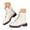 2-White, variant on Women's Platform Combat Booties Leather Floral Embroidery Lace Up Lug Sole Boot Round Toe Fall Fashion Ankle Boots for Lady Size 8