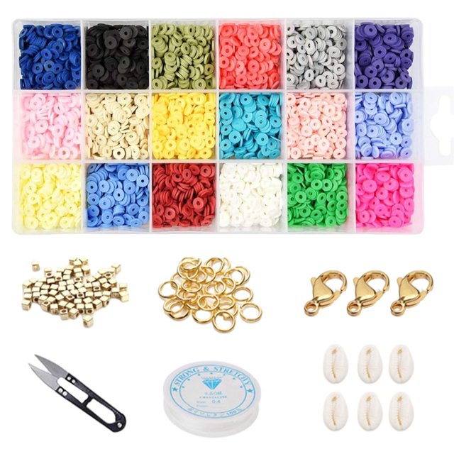 Cuentas espaciadoras sueltas para hacer joyas, dijes, cuentas, collares, colores, cuentas de joyería 18 rejillas 3692 piezas