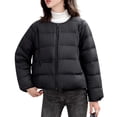 thumbnail image 1 of Lovzfmll Veste de Mode pour Femme, Col Rond Enveloppant Légère Courte Ample Style Noir, m, 1 of 5