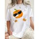 thumbnail image 1 of Camiseta básica para mujer veranoWomen's Fun Pumpkin Graphic Tee - Casual Crew Neck Short Sleeve T-Shirt, Stretchy & Machine Washable, Perfect for SummerFather's Day, Mother's Day, New Year, Spring, 1 of 7