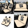 thumbnail image 2 of Yuyamidu Black Pug Car Seat Cover Set with Steering Wheel Cover Seat Belt Covers Trash Bag Air Vent Phone Holder Rearview Mirror Cover Cup Coasters Key Chain 15 PCS Beige Auto Accessories, 2 of 7