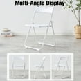 thumbnail image 2 of Harigal White Plastic Folding Chairs 4 Pack, Foldable Stacking Chairs for Outdoor & Indoor, Reinforced Metal Frame, 330LBS Capacity, 2 of 9