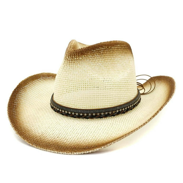 WoWstyle White Cowboy Hat for Adult Men Women Cowgirl Hat with Adjustable  Leather Hat Band Western Cattleman Cow Boy Rodeo Outfit for Outdoor  Activities, Parties, Farm-Related Events, Music Festivals 