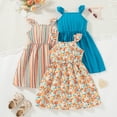 thumbnail image 2 of vigerkar Robes pour Filles Robe pour Tout-Petites Lot de 3 Robe Décontractée de Fête à Imprimé Robe Trapèze Robe d'Été (Bleu, 4-5 Ans), 2 of 4
