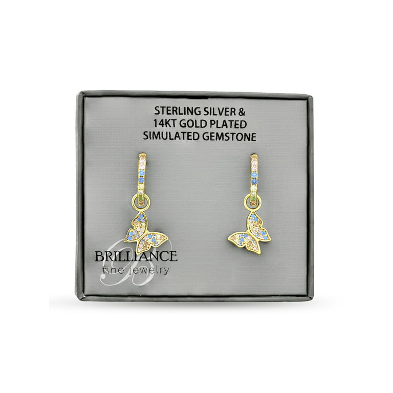 18k Rose Gold Over Silver Cubic Zirconia Infinity Hoop Earrings
