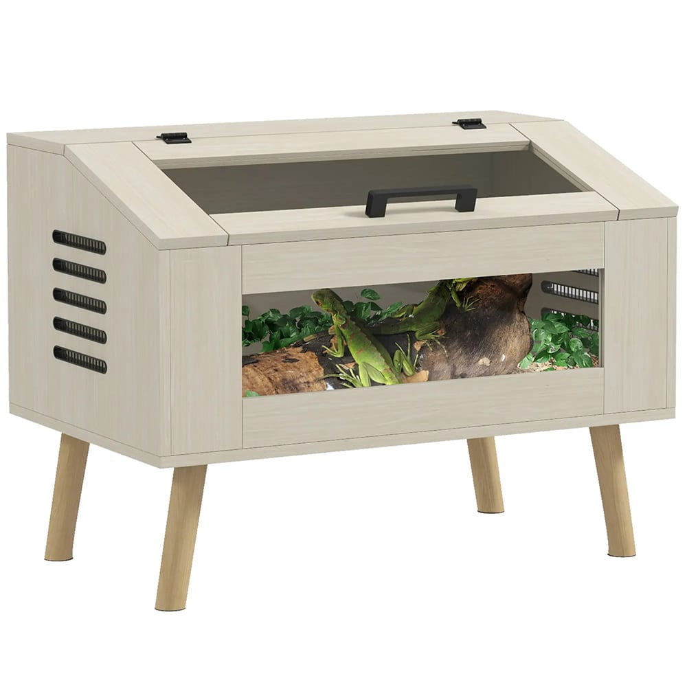 Barara King 29 Gallon Reptile Tank, Top Opening Reptile Enclosure with Glass Windows