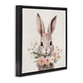 thumbnail image 2 of Stupell Industries Cottage Charming Bunny in Floral Wreath Black Floating Frame Canvas Art, 18 x 18, by Lazar Studio, 2 of 8