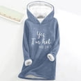 thumbnail image 1 of RKSTN Blouses pour Femmes Imprimé Numérique Peluche et Épaissi Mode Décontractée Manches Longues à Capuche Col Rond Chandail en Molleton Blouses pour Femmes Habillées Décontractées, 1 of 1