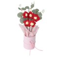thumbnail image 2 of Ramo de flores de lana para el día de San Valentín con 5 bocanadas, flores tejidas a mano, flores de punto, regalo de Navidad, 2 of 6