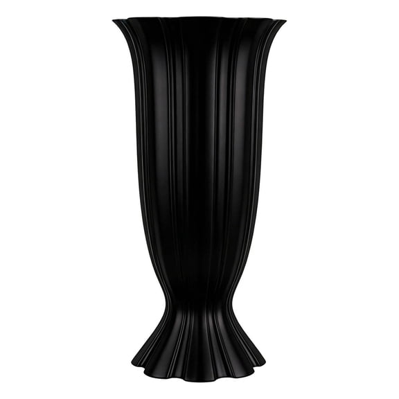 Pleated Roman Vase, Corrugated Vase, Home Bedroom Living Room Kitchen Tabletop Flower Arrangement Vase Floral Decoration (Black)