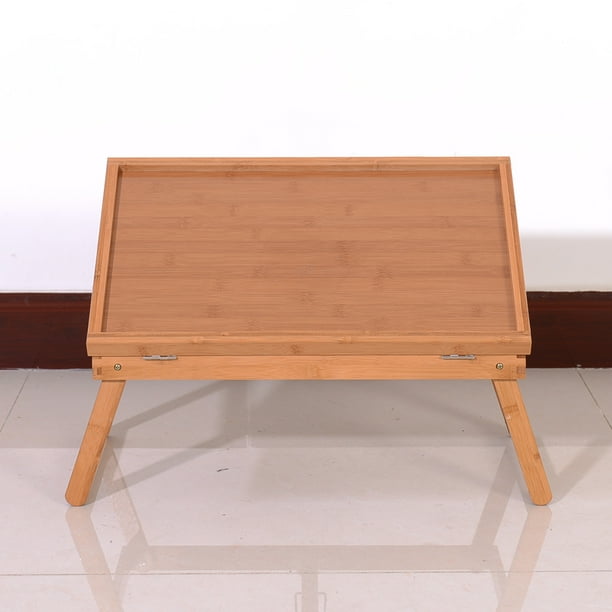 Veryke Bamboo Lap Desk, Adjustable Bed Tray with Tilting Top Wood