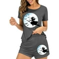 thumbnail image 2 of Censtreet Women's Pajama Sets Halloween Short Sleeve Pjs 2 Piece Top and Shorts Sleepwear Comfy Soft Lounge Sets S-XL, 2 of 7