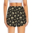 thumbnail image 2 of Lsque funny Retro Skull Printed Women's Running Shorts with Liner Pockets,Elastic Quick Dry Workout Athletic Gym Yoga Shorts,Womens High Waist Shorts-Large, 2 of 9