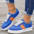 thumbnail image 6 of HTHLVMD Retro Style Tennis Shoes, Platform Sole Trainers, Colorful Suede Sneakers, Platform Sneakers for Women Comfortable Fashion Retro Sneakers Casual Non-Slip Tennis Walking Shoes, Blue 6, 6 of 6