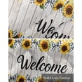 thumbnail image 6 of Yellow Sunflower Plaid Kitchen Valances for Windows Farmhouse Linen Window Valance Curtain for Living Room Window Treatment Bows White Wood Country Art Valance Rod Pocket Topper Drape, 54 x 18 Inch, 6 of 6
